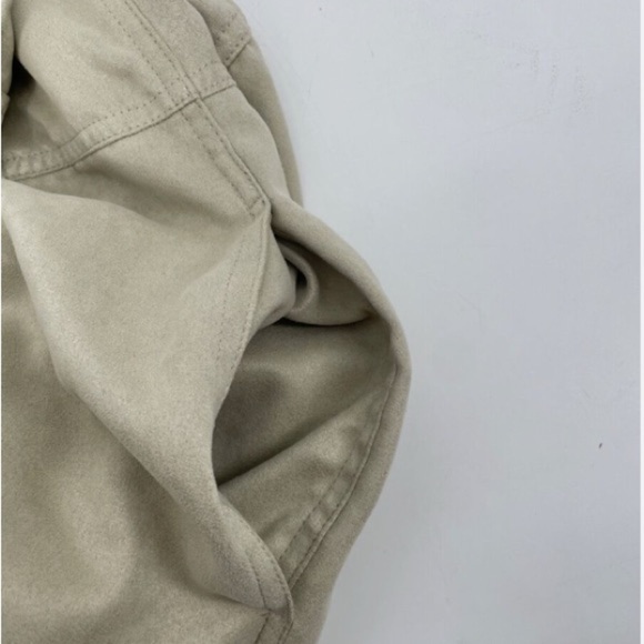 Chico’s Elongated Suede Taylor Vest Faux Size S/M Beige Willow Wind Fall Light - Picture 10 of 16